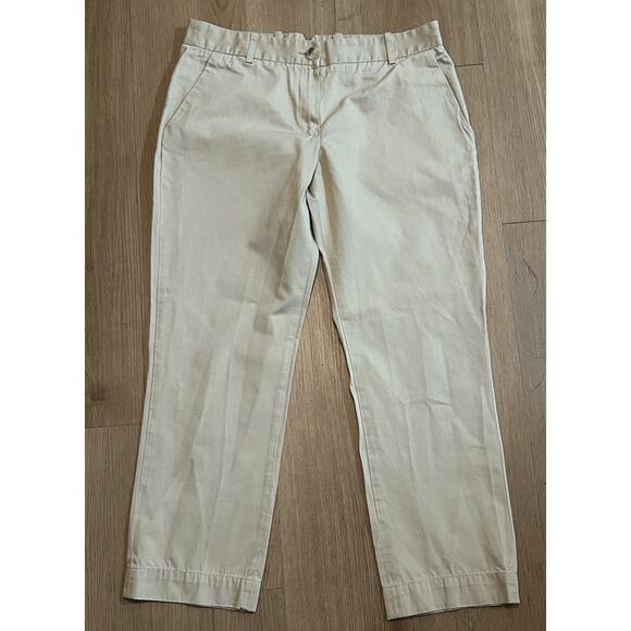 Lacoste Women's Beige Cotton Straight Leg Slim Fit Chino Slacks Pants-Size 6 x 2 - Picture 2 of 9